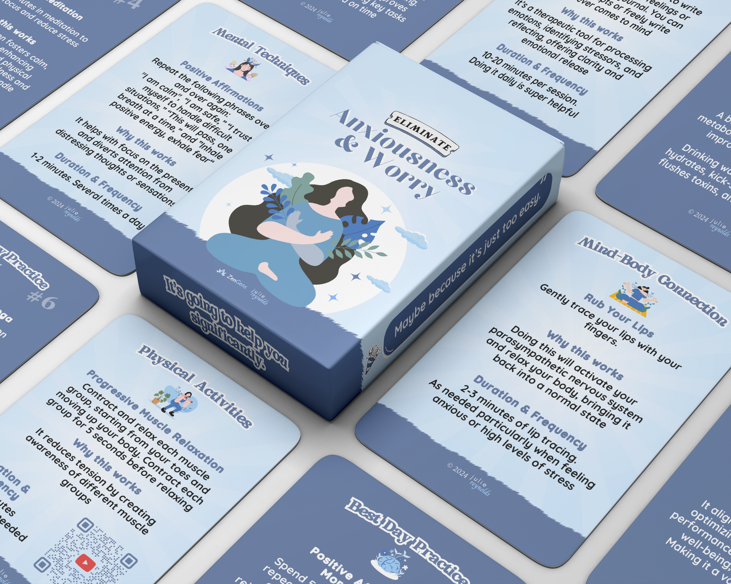 Eliminate Anxiousness & Worry - Card Deck by Julie Reynolds LPC